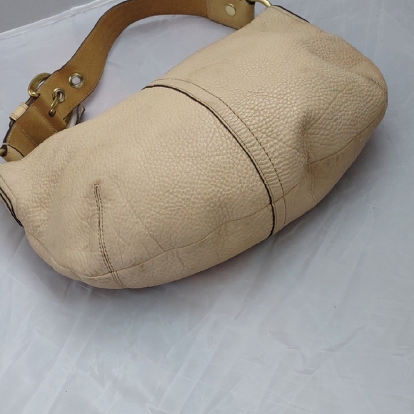 Coach Cream Textured Leather Hobo Bag - Picture 7 of 9